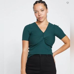 S(14-16) Universal Standard Twist Knit Top in Deep Sea NWT